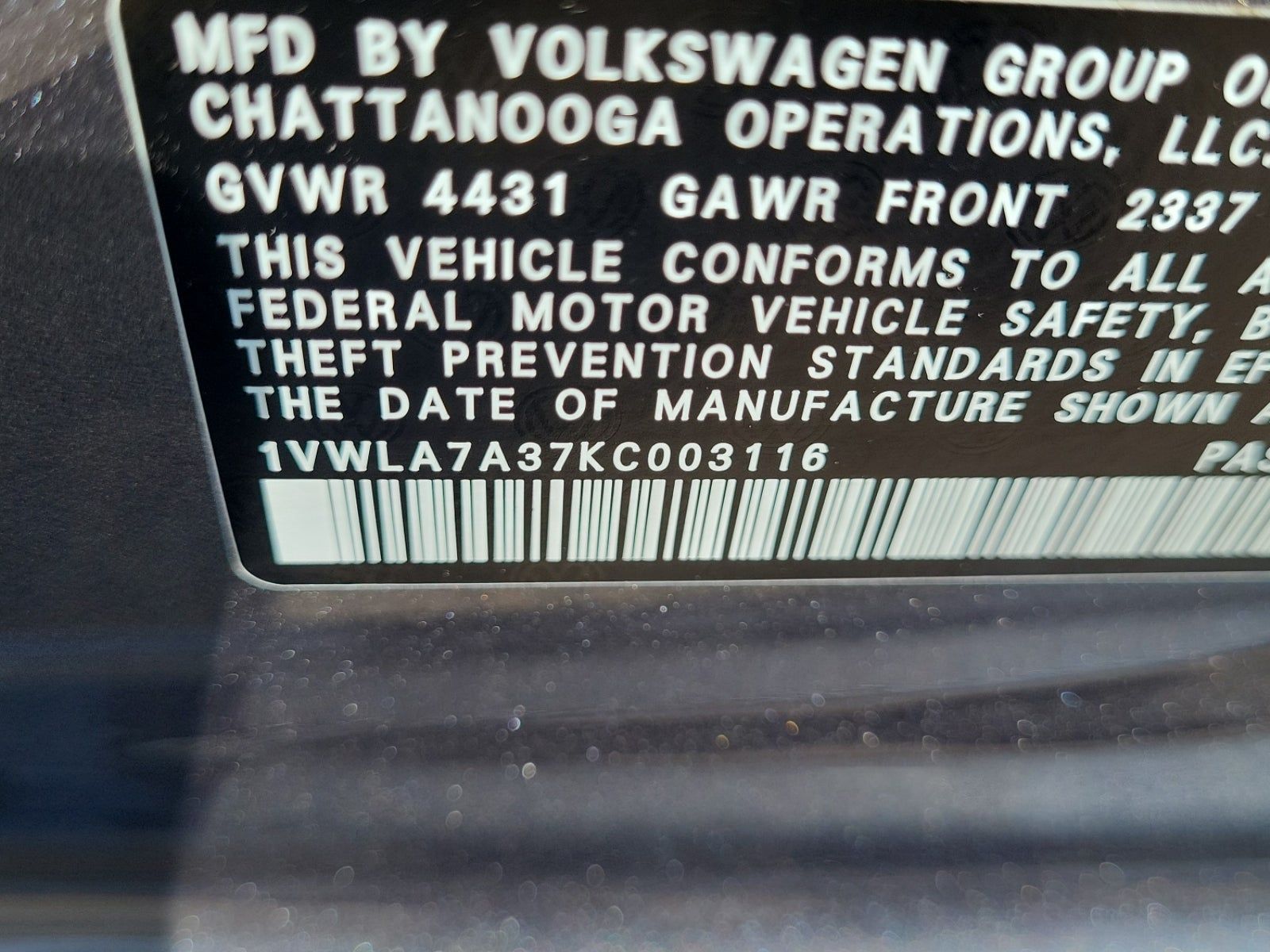 2019 Volkswagen Passat 2.0T Wolfsburg Edition FWD