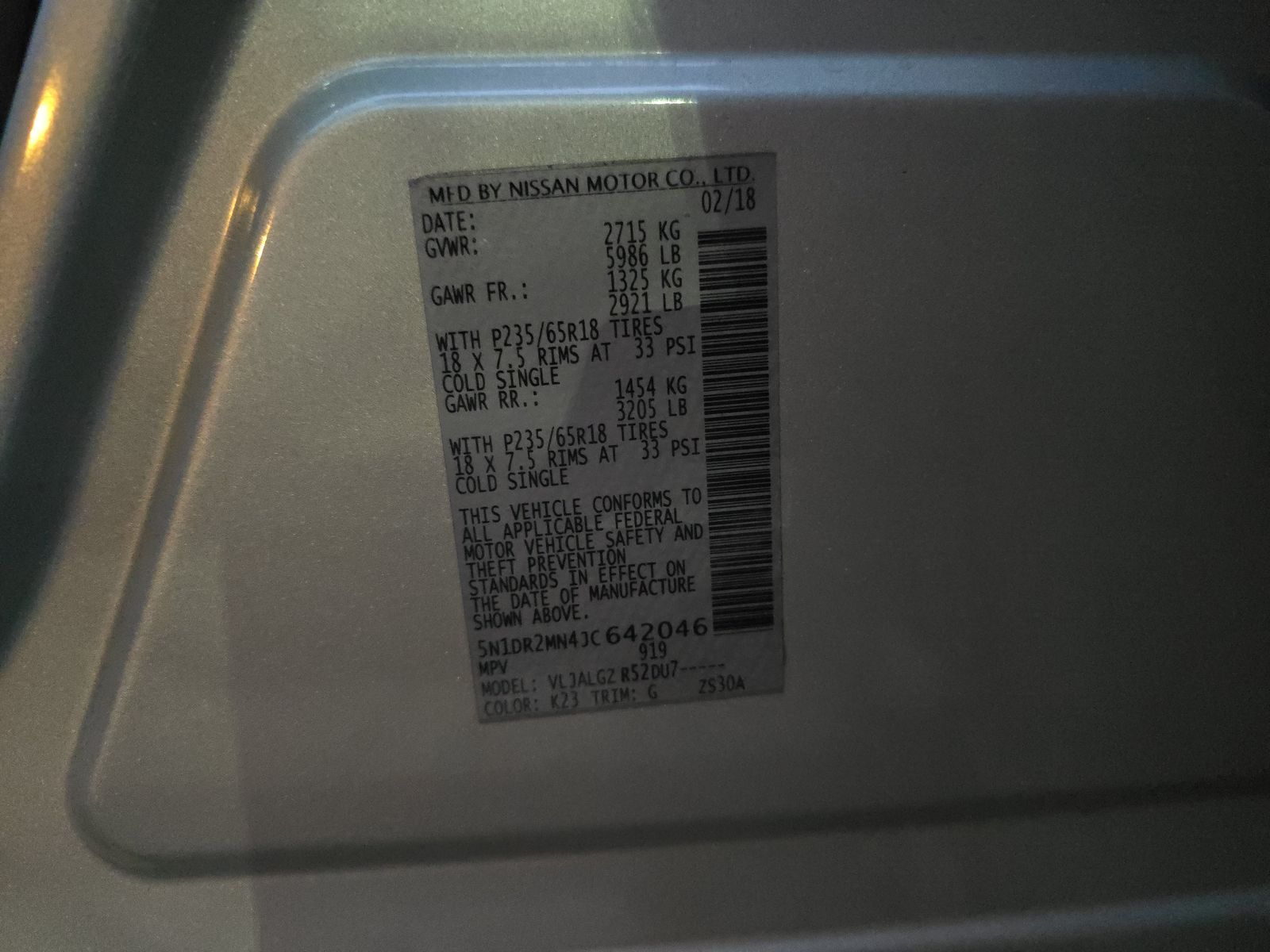 2018 Nissan Pathfinder SL FWD