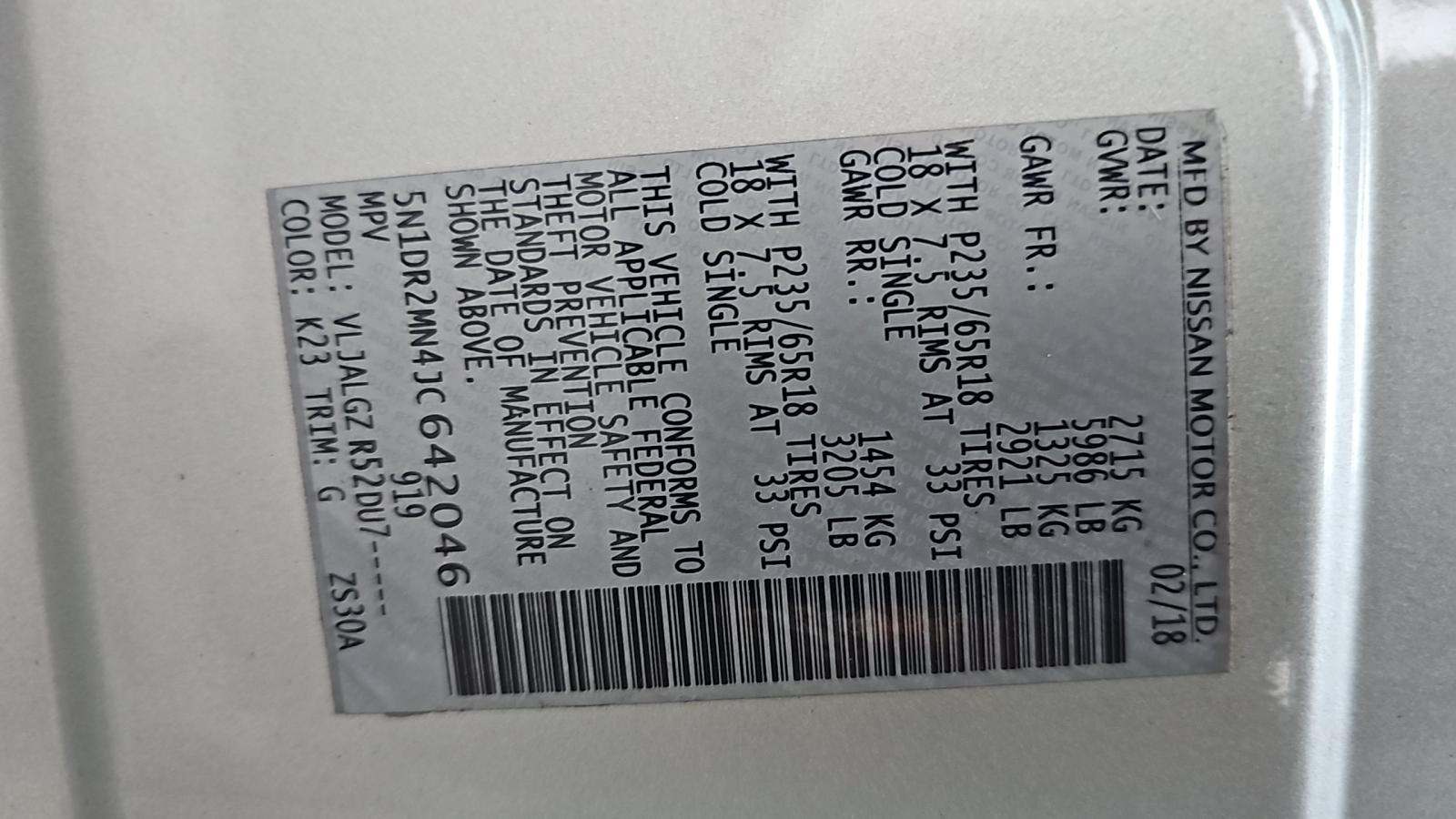 2018 Nissan Pathfinder SL FWD