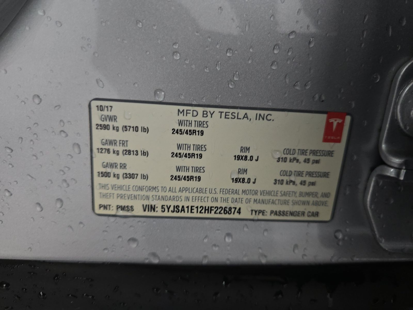 2017 Tesla Model S 75 RWD
