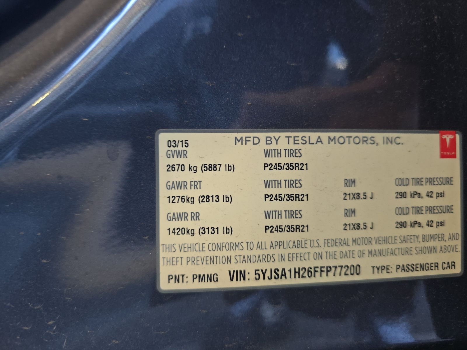 2015 Tesla Model S P85D AWD