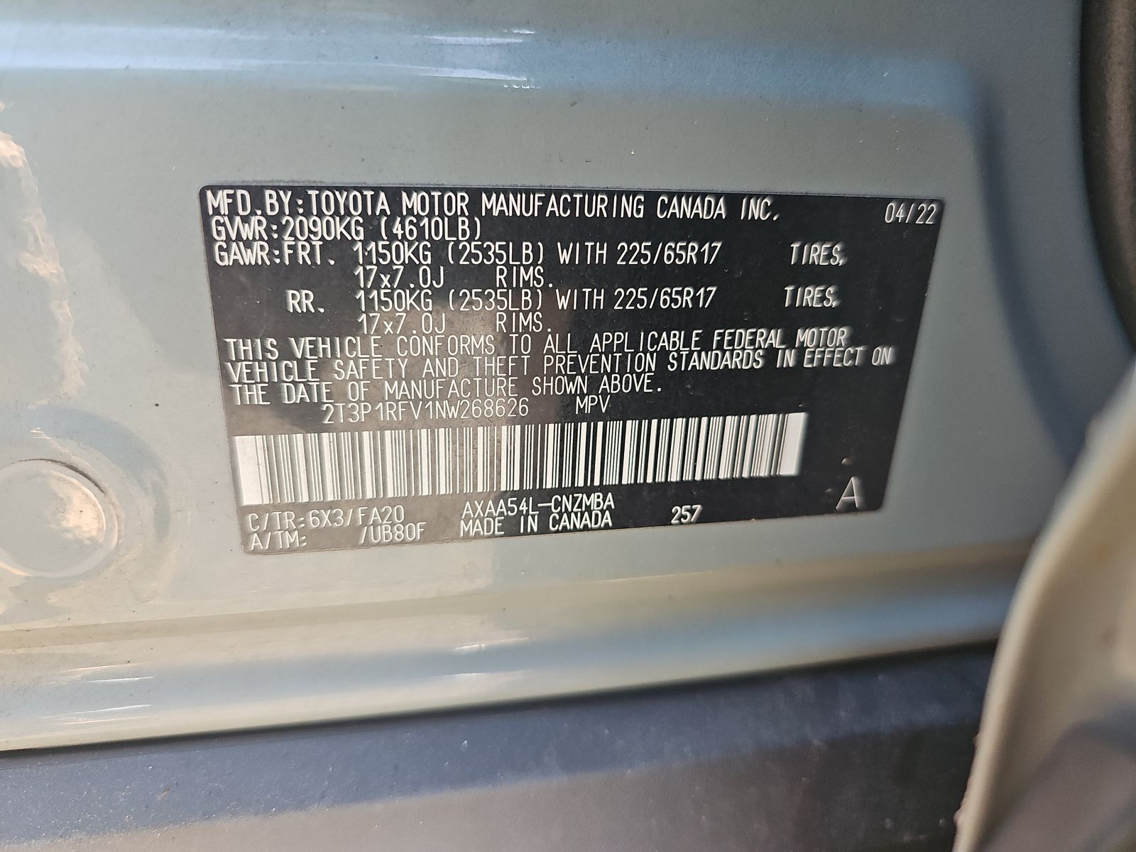 2022 Toyota RAV4 XLE AWD