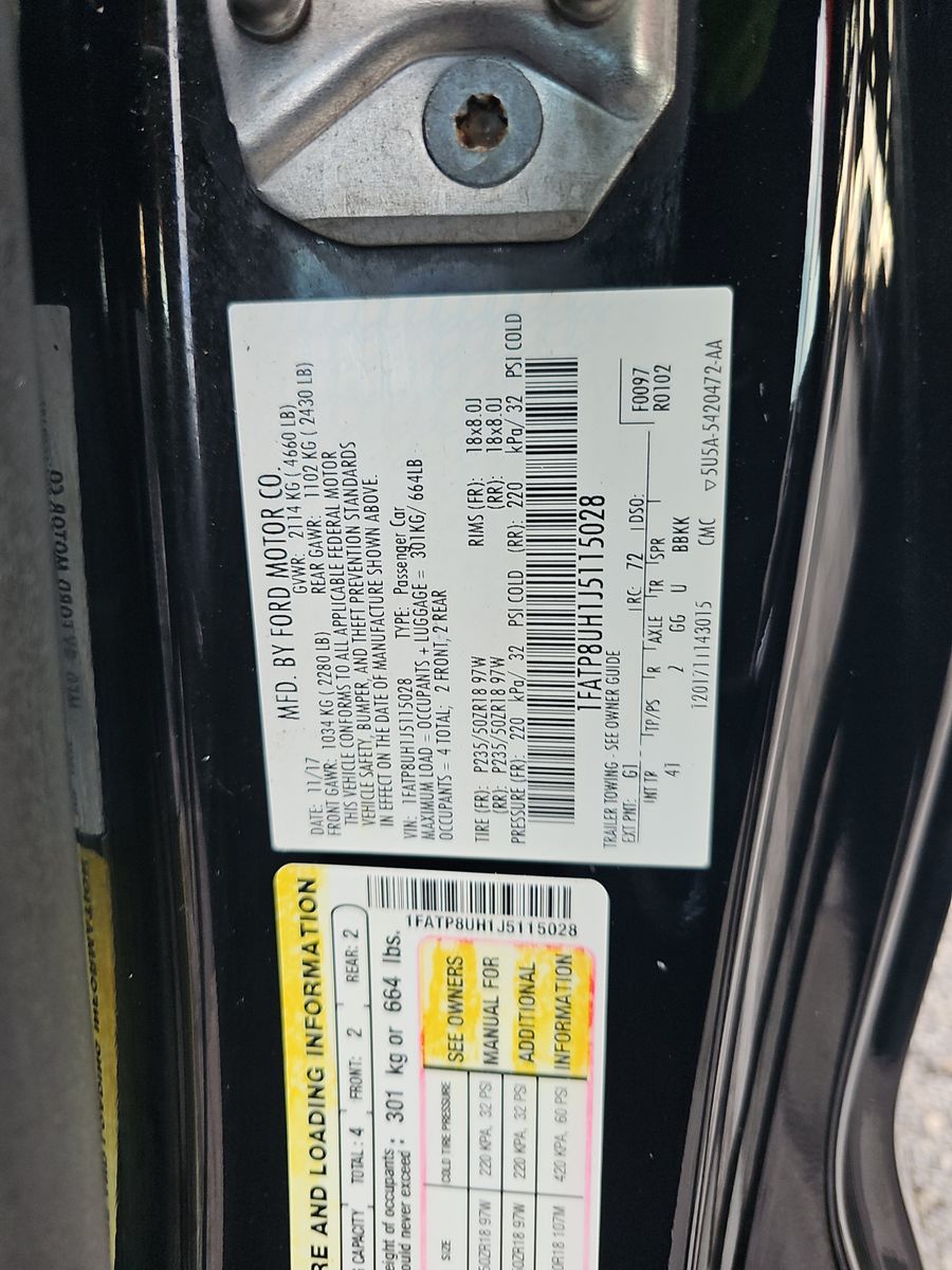 2018 Ford Mustang EcoBoost Premium RWD