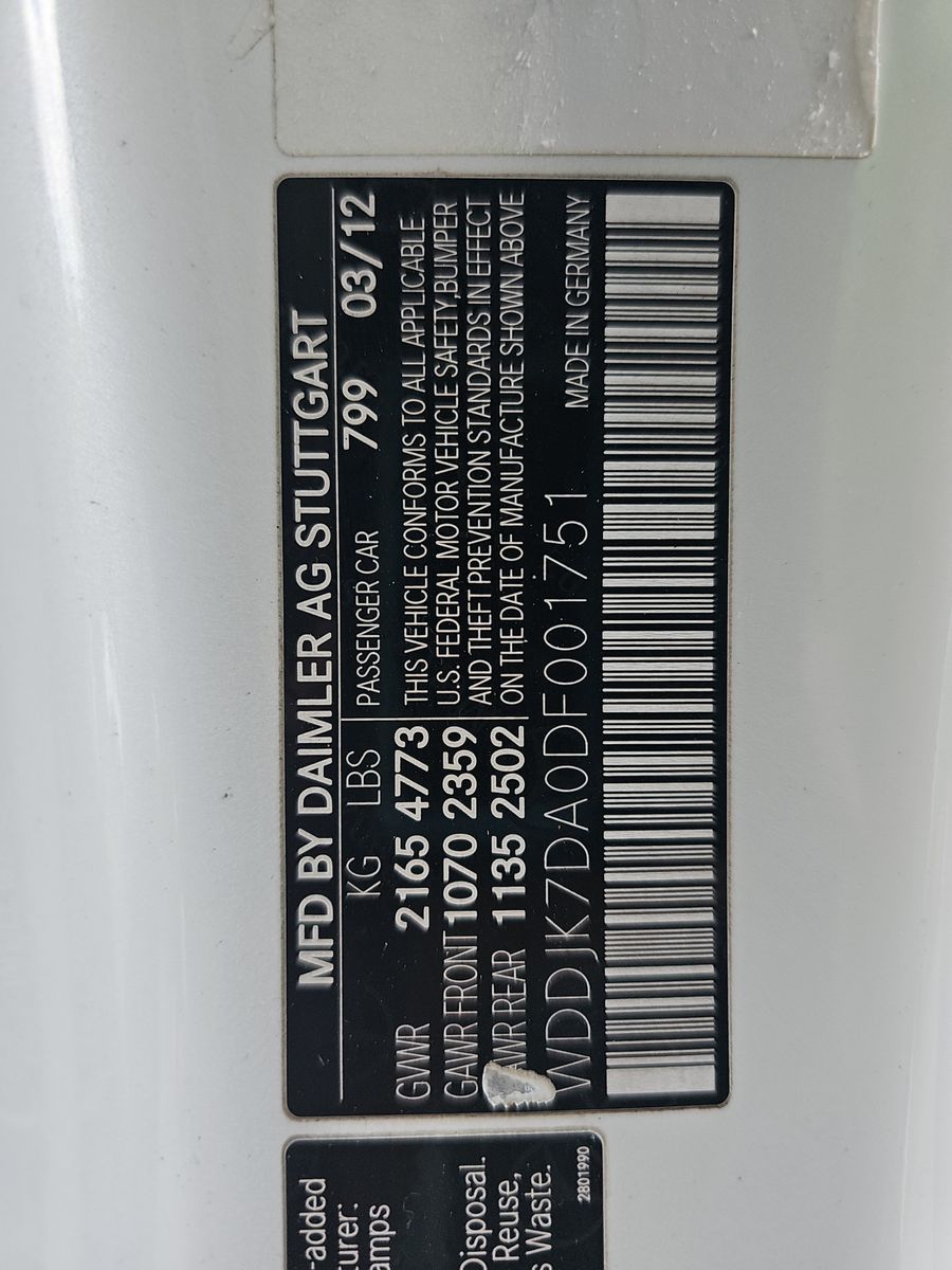 2013 Mercedes-Benz SL-Class SL 550 RWD