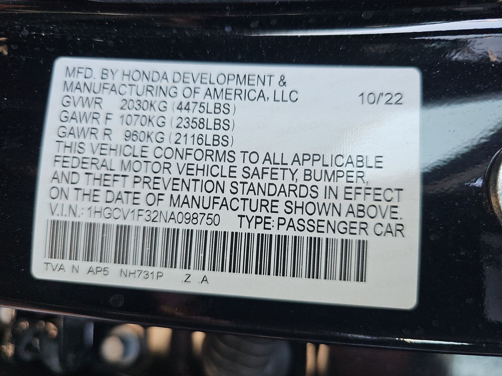 2022 Honda Accord Sport FWD