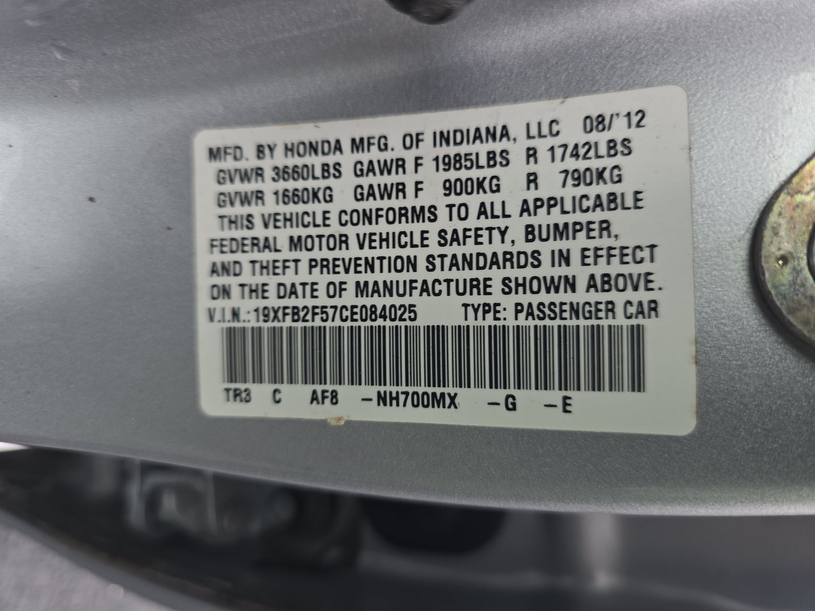 2012 Honda Civic LX FWD