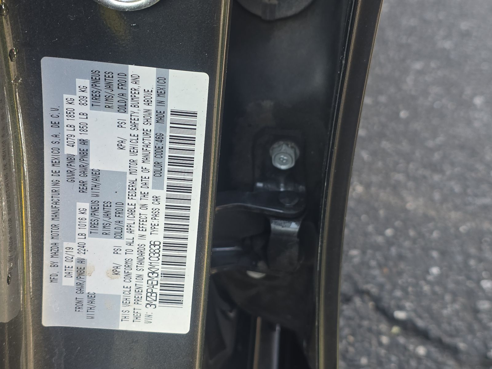 2019 MAZDA MAZDA3 Base FWD