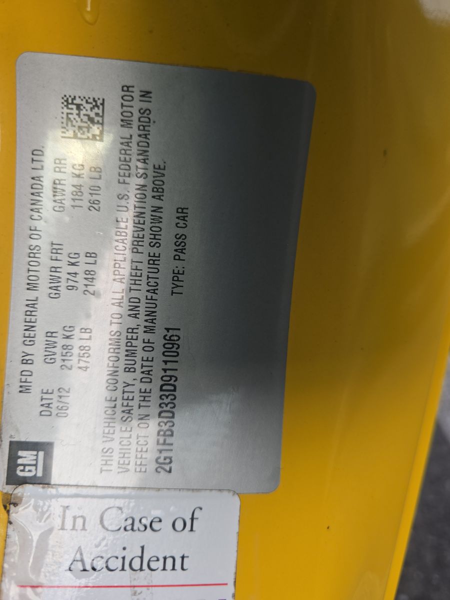 2013 Chevrolet Camaro LT RWD