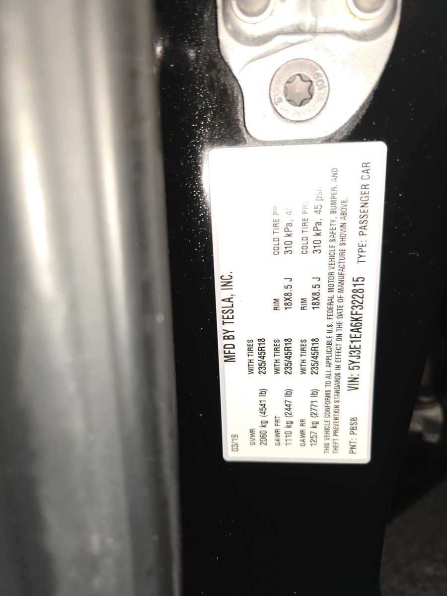 2019 Tesla Model 3 Standard Range FWD