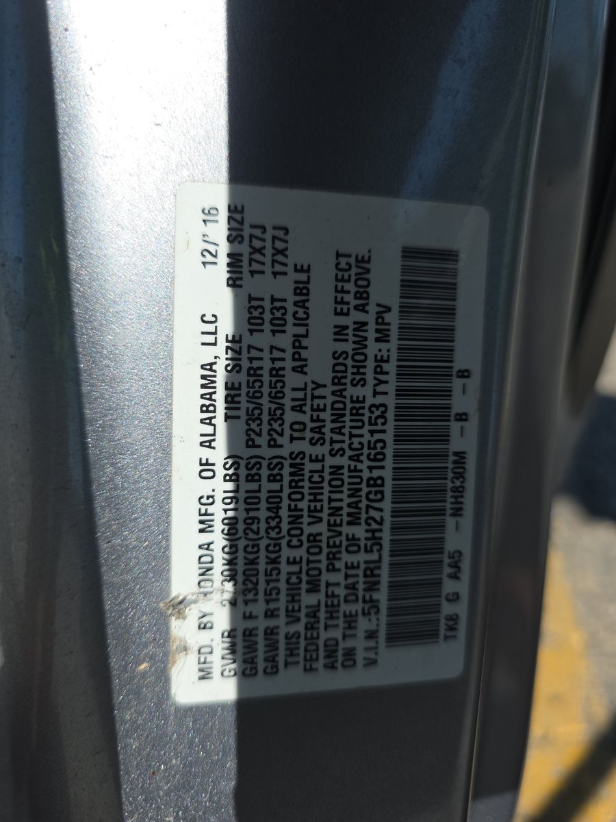 2016 Honda Odyssey LX FWD