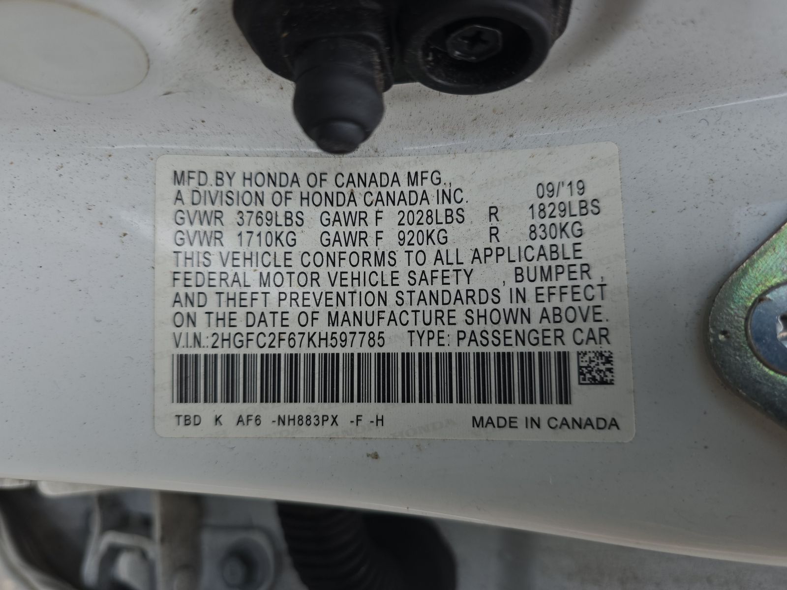 2019 Honda Civic LX FWD