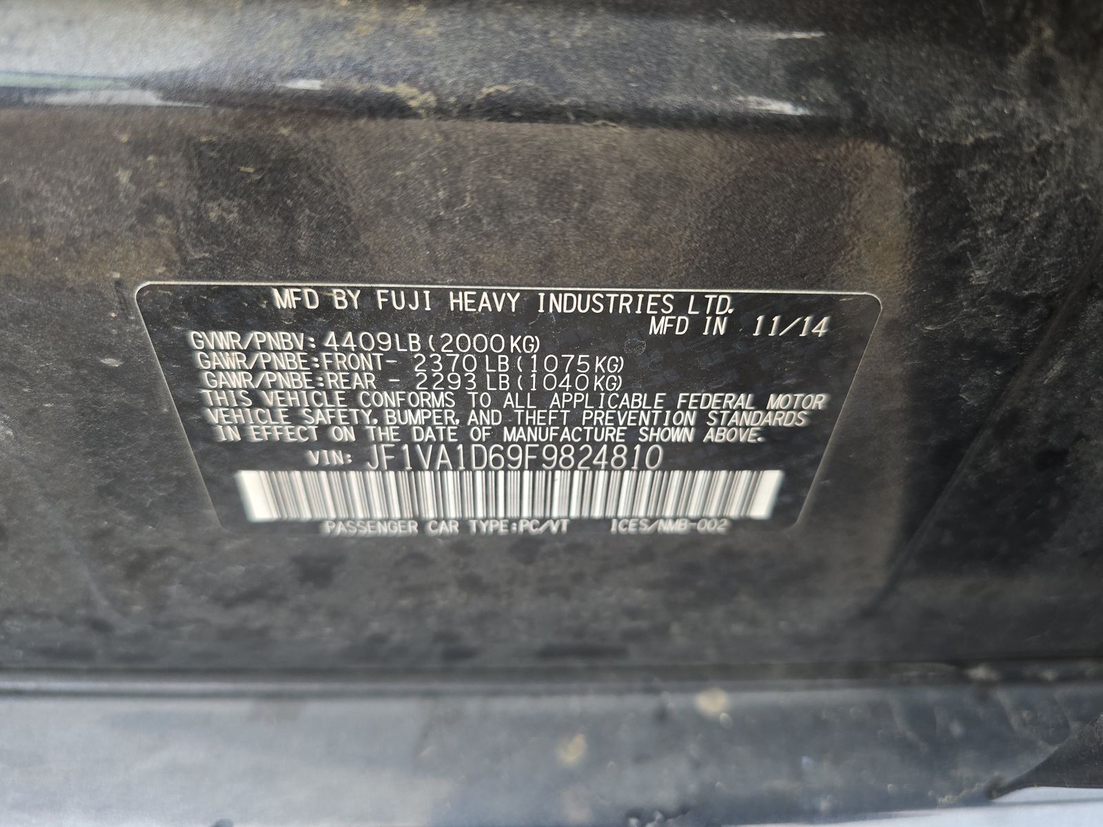 2015 Subaru WRX Premium AWD