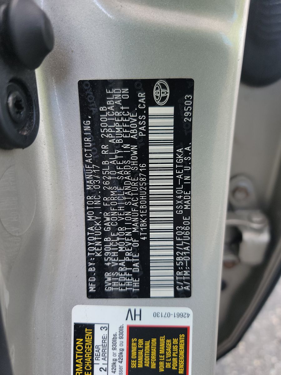 2017 Toyota Avalon XLE Premium FWD