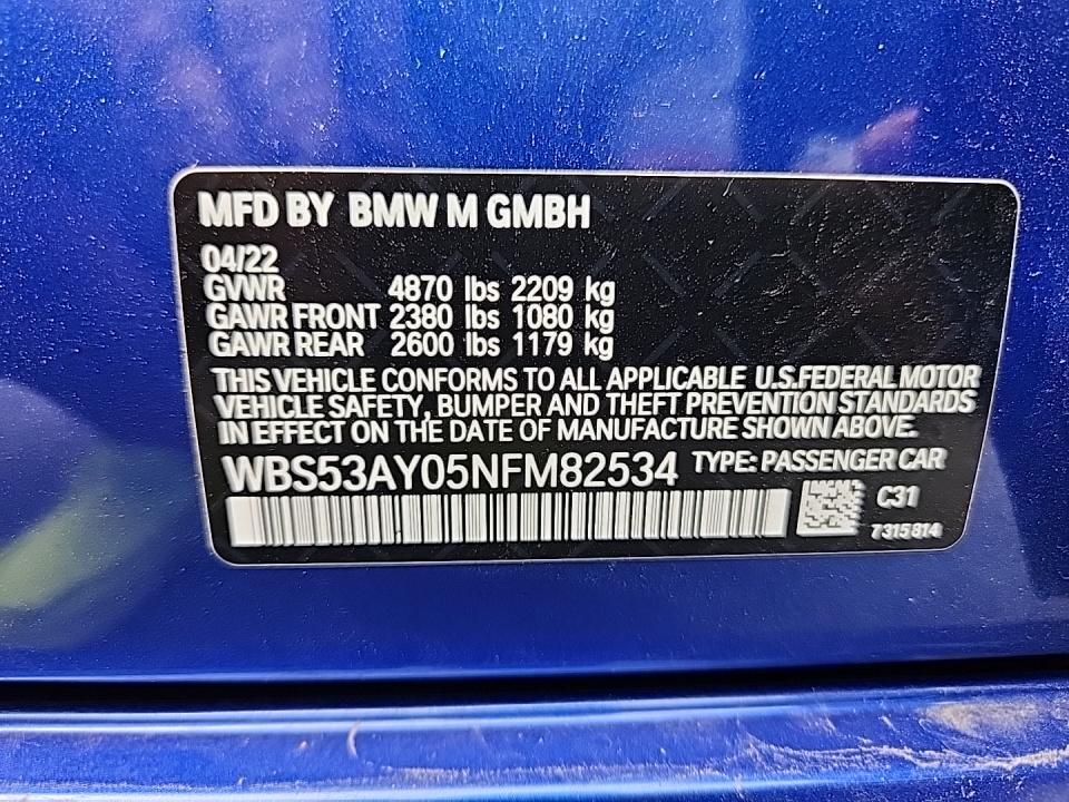 2022 BMW M3 Base RWD