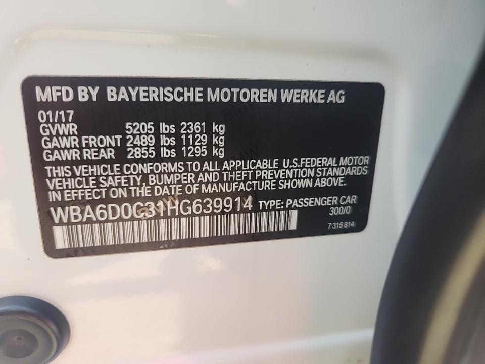 2017 BMW 6 Series 640i RWD