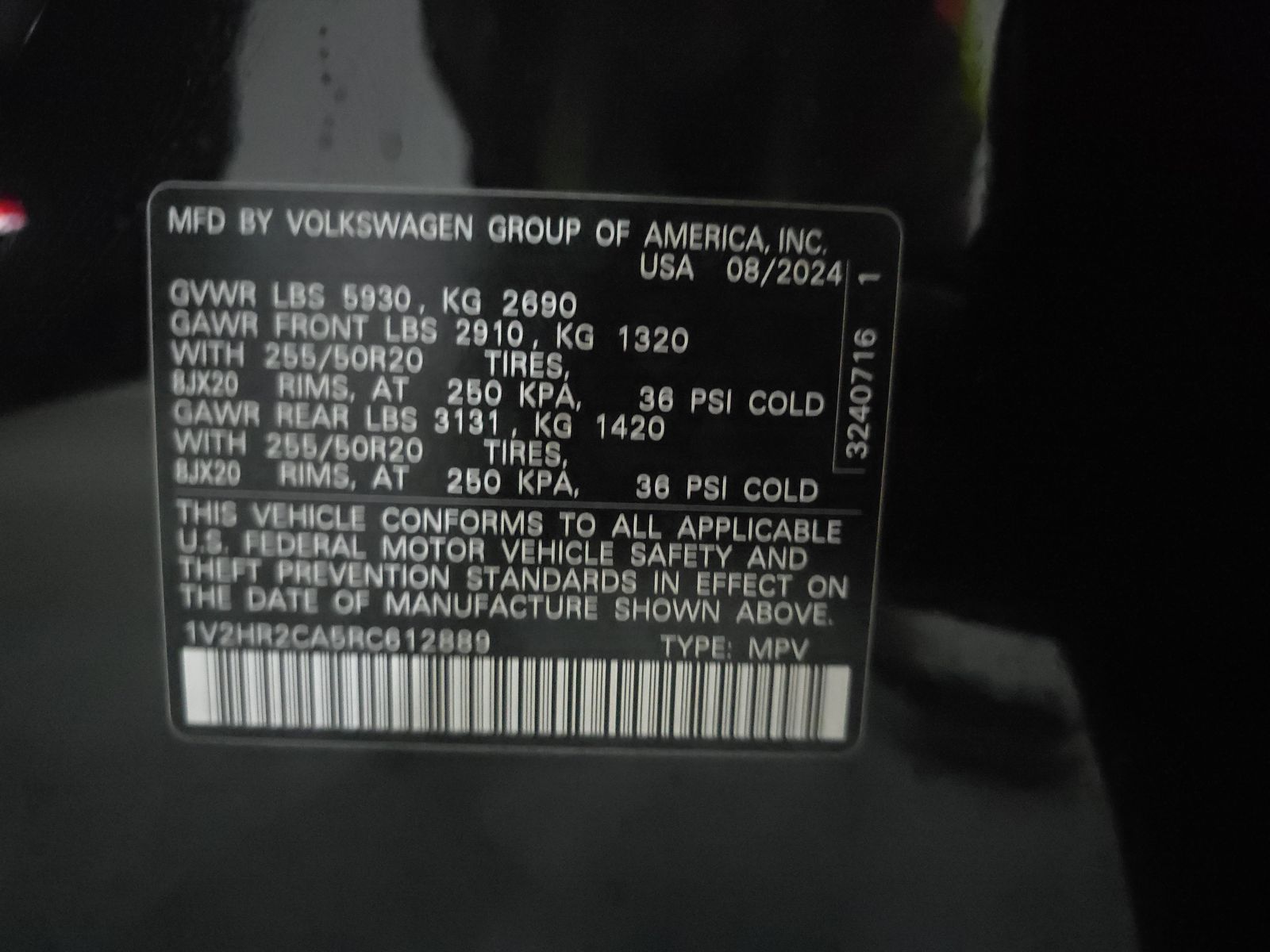 2024 Volkswagen Atlas 2.0T SE AWD