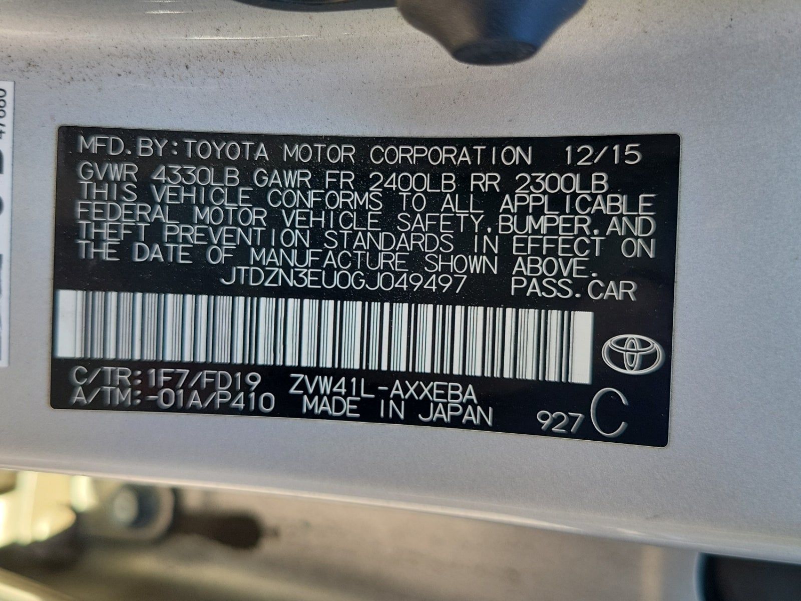 2016 Toyota Prius v Two FWD