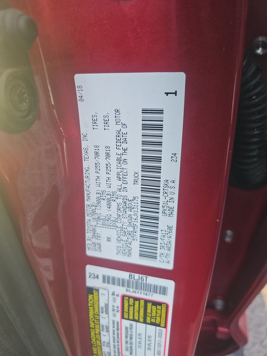 2018 Toyota Tundra SR RWD