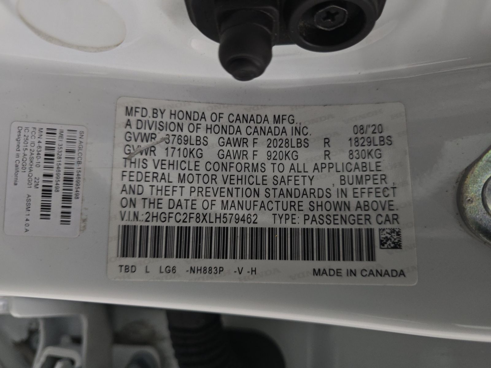 2020 Honda Civic Sport FWD