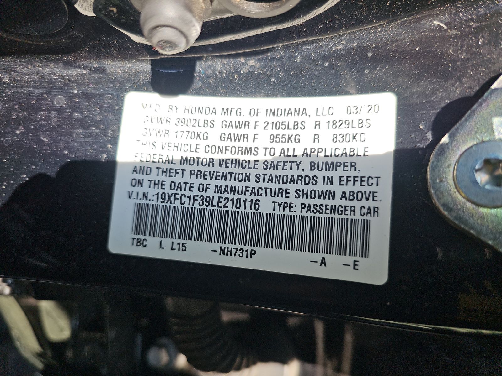 2020 Honda Civic EX FWD