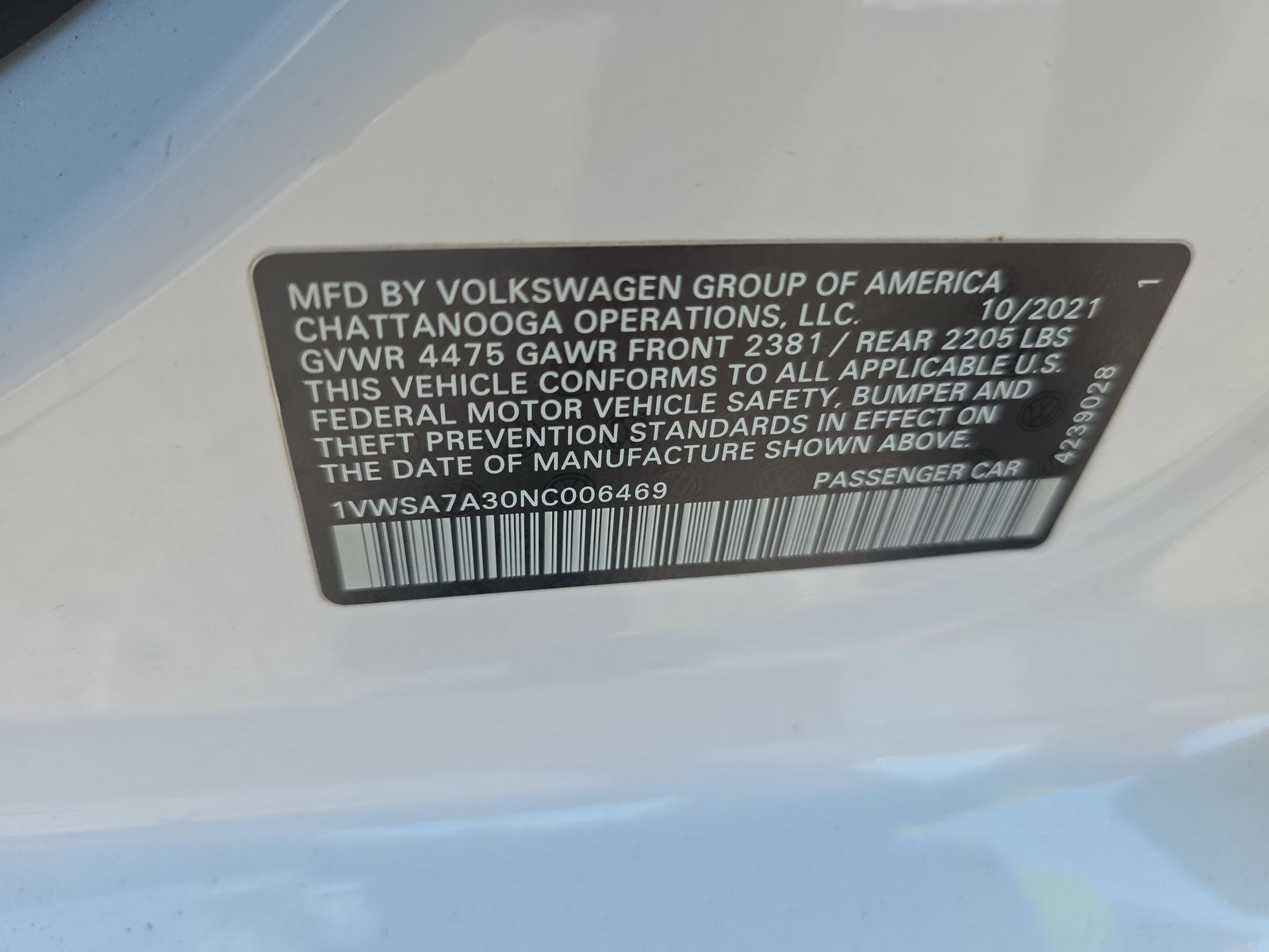 2022 Volkswagen Passat 2.0T SE FWD