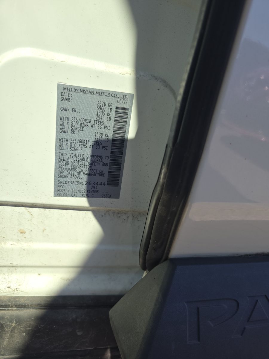 2022 Nissan Pathfinder SV AWD