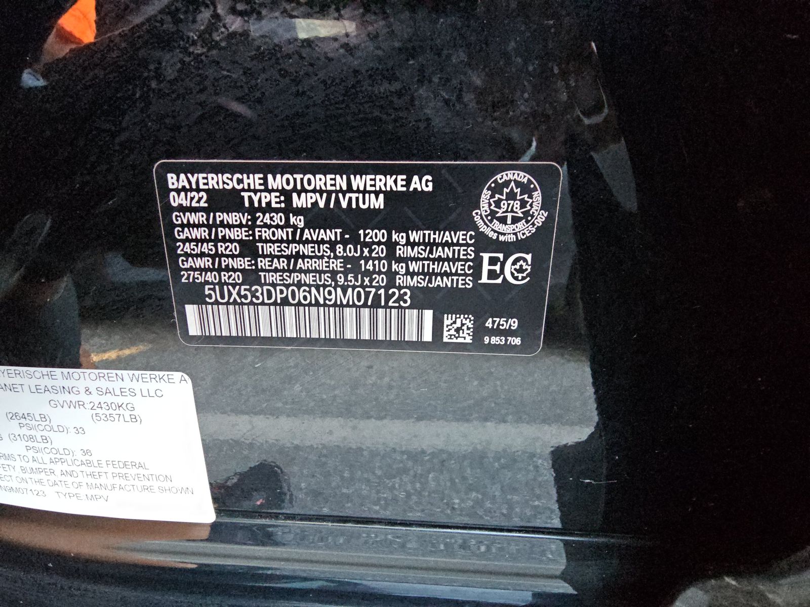 2022 BMW X3 xDrive30i AWD