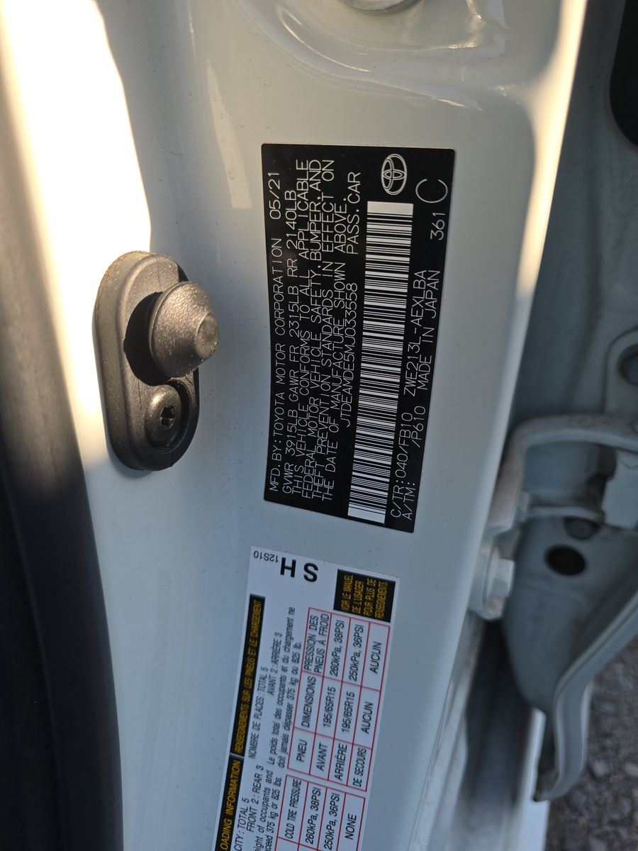 2021 Toyota Corolla Hybrid LE FWD