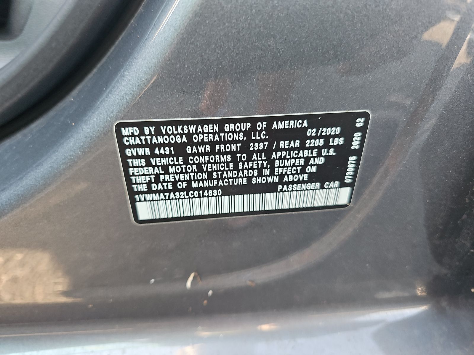 2020 Volkswagen Passat 2.0T R-Line FWD