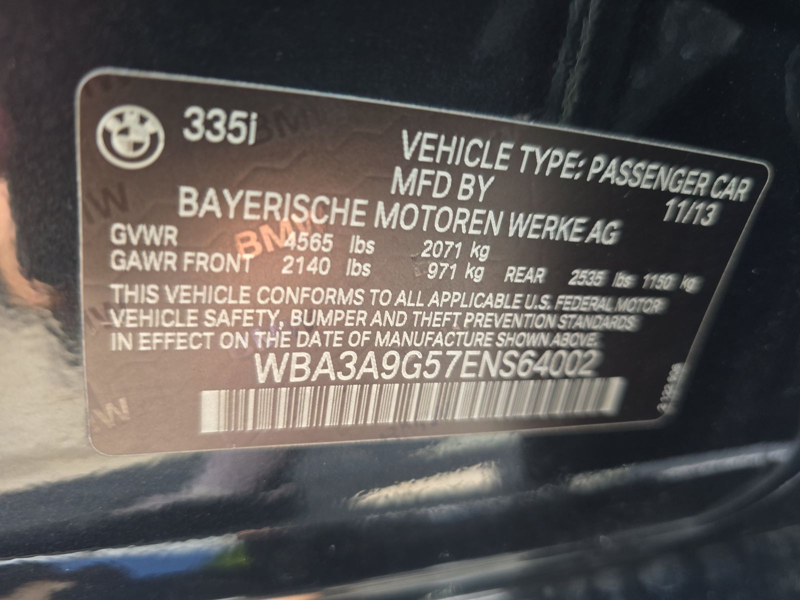 2014 BMW 3 Series 335i RWD