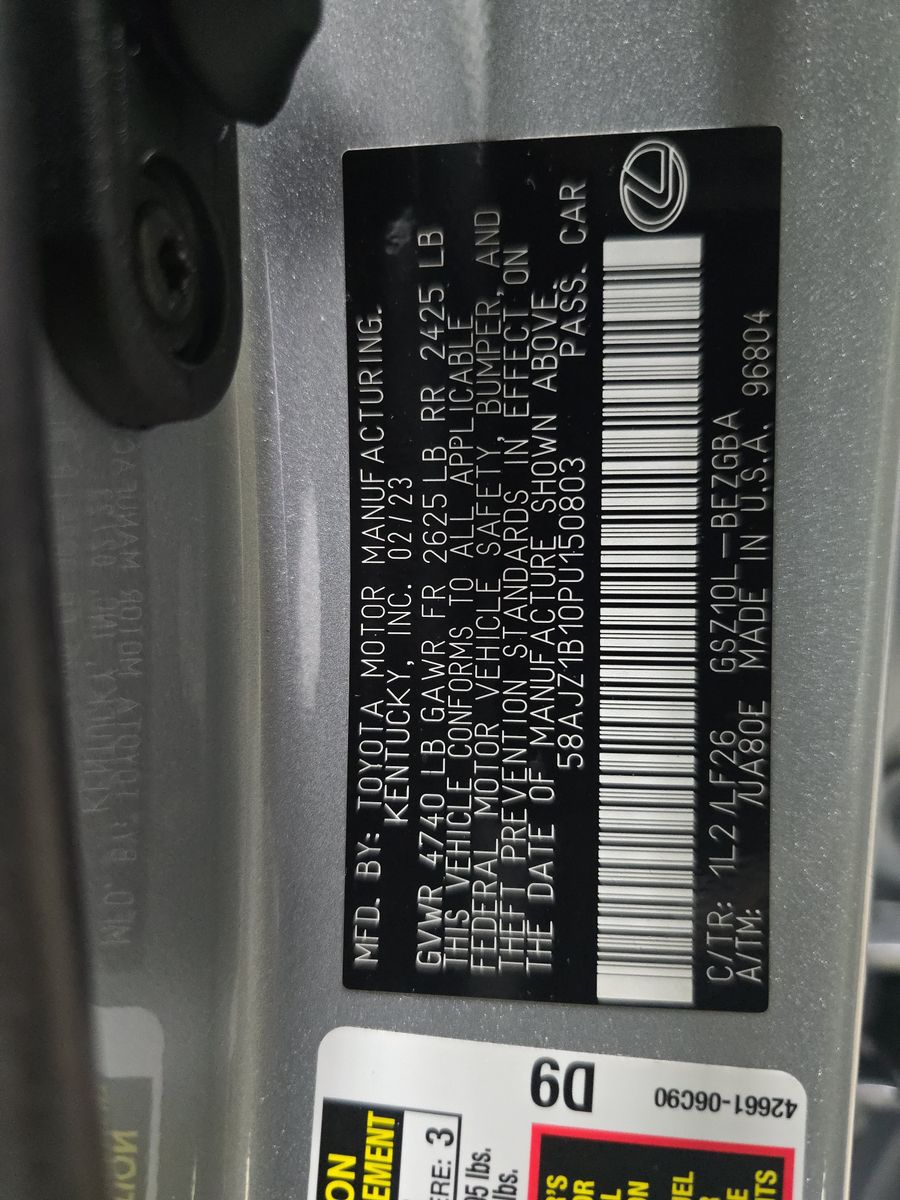 2023 Lexus ES ES 350 F SPORT Handling FWD