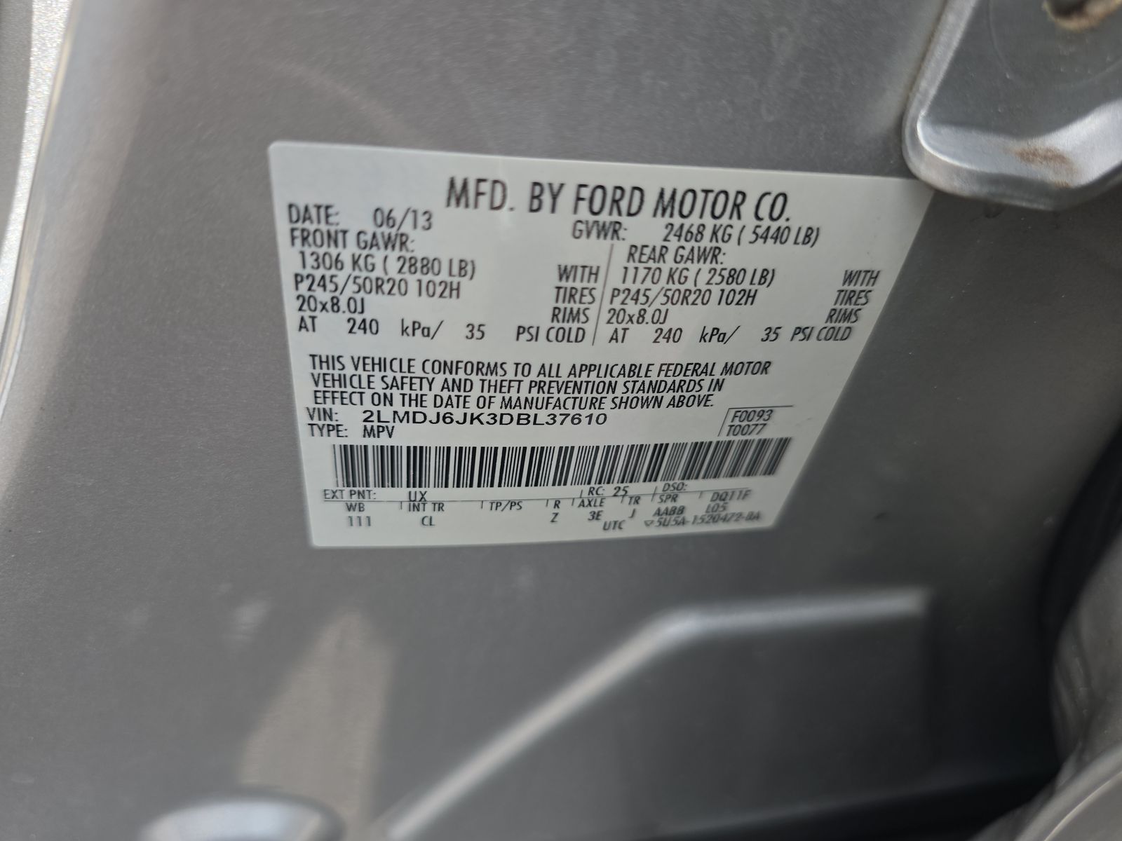 2013 Lincoln MKX Base FWD