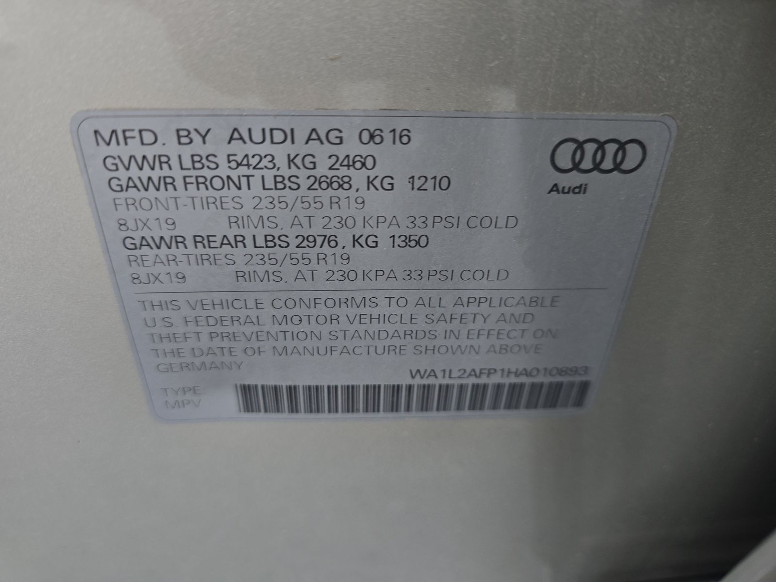 2017 Audi Q5 2.0T Premium Plus AWD