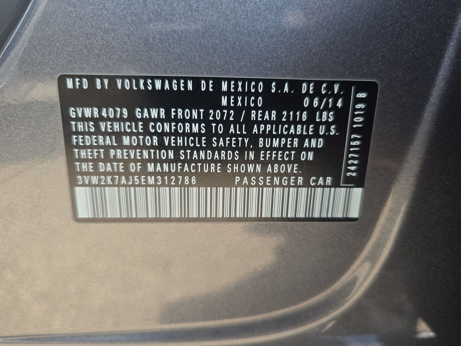 2014 Volkswagen Jetta 2.0L S FWD