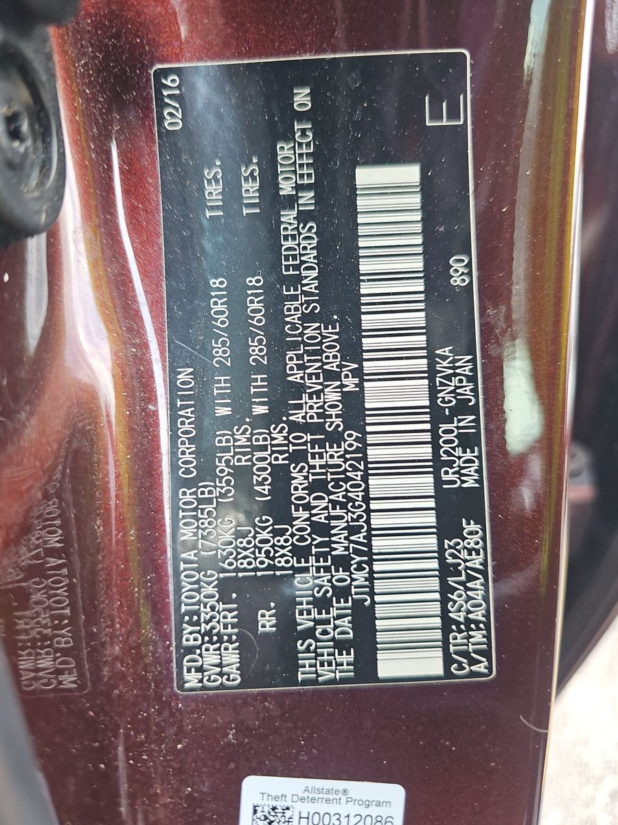 2016 Toyota Land Cruiser Base AWD