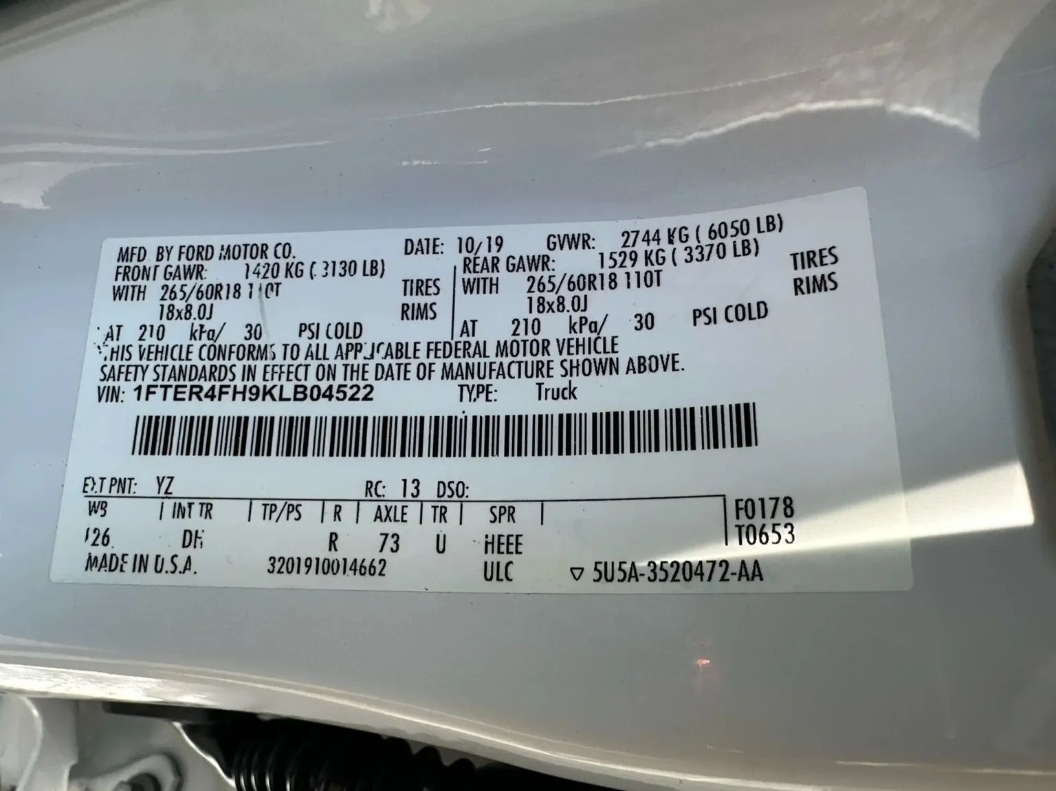 2019 Ford Ranger Lariat AWD