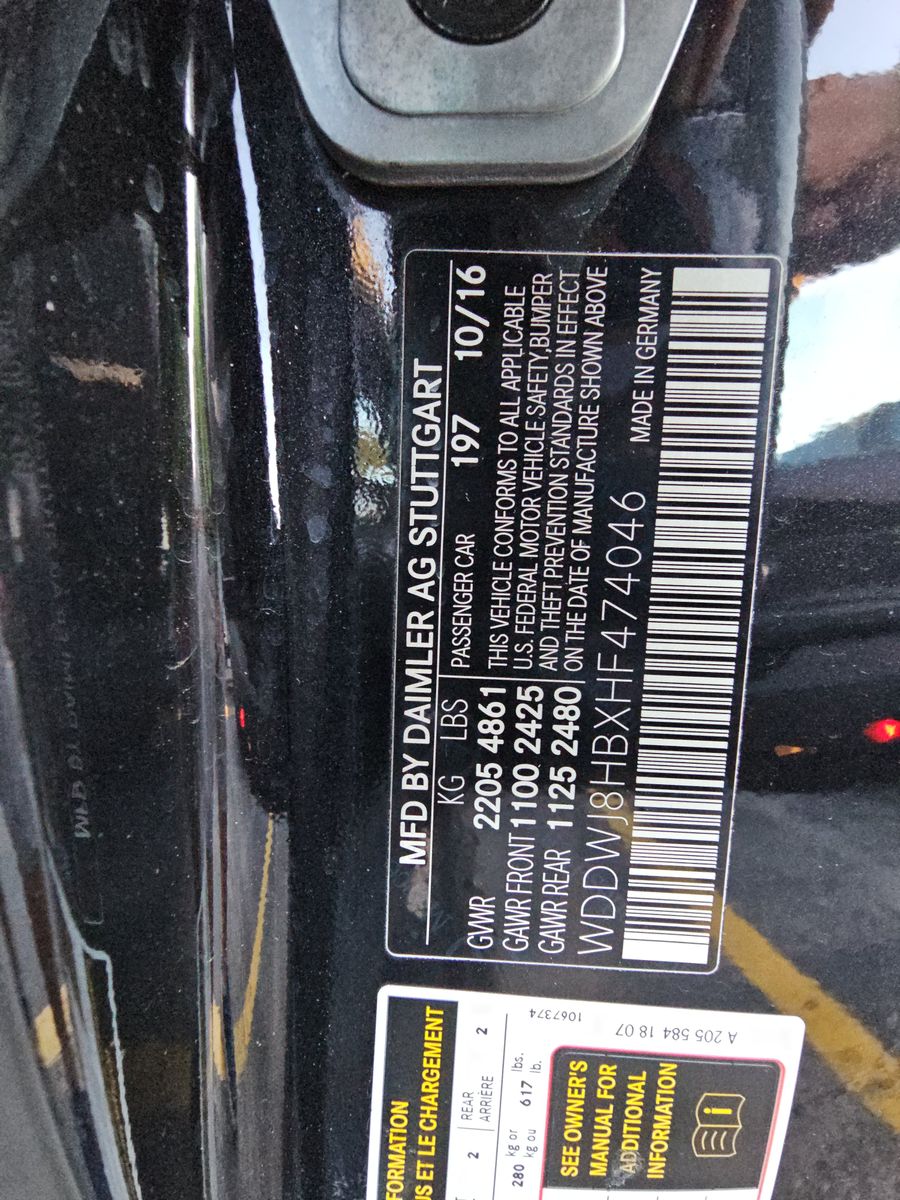 2017 Mercedes-Benz C-Class AMG C 63 S RWD