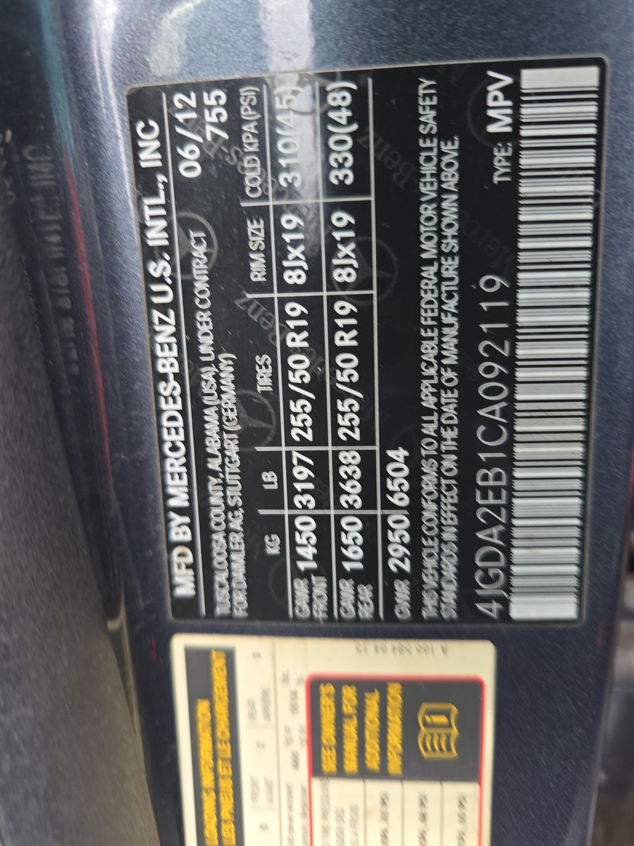 2012 Mercedes-Benz M-Class ML 350 BlueTEC AWD