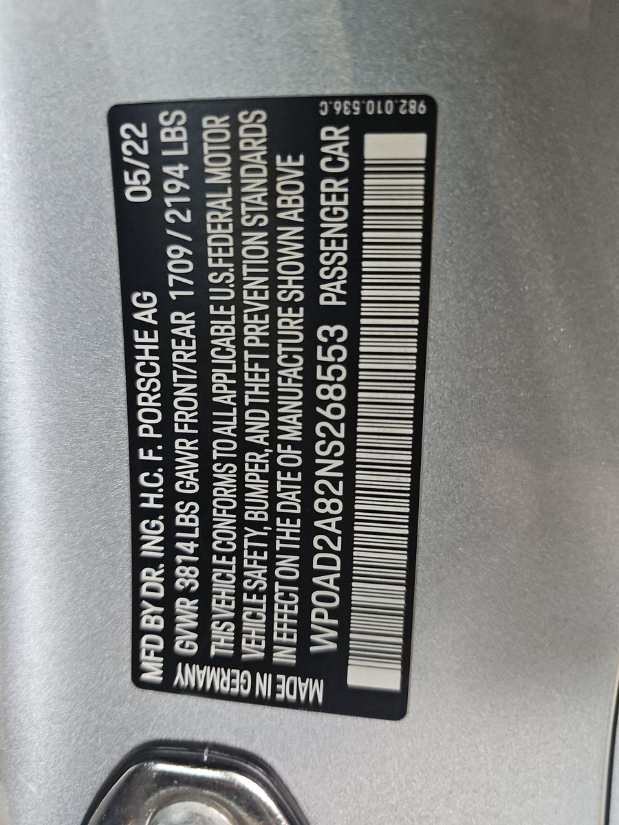 2022 Porsche 718 Cayman GTS 4.0 RWD