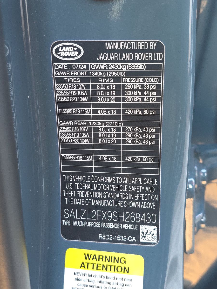 2025 Land Rover Range Rover Evoque Dynamic SE AWD