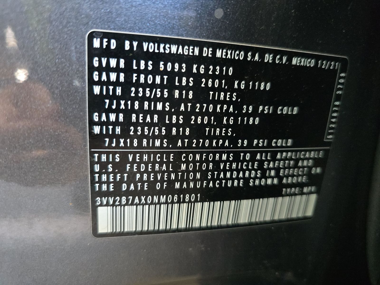 2022 Volkswagen Tiguan 2.0T SE AWD