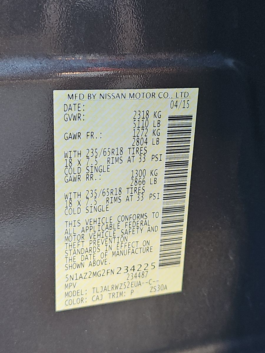 2015 Nissan Murano SL FWD