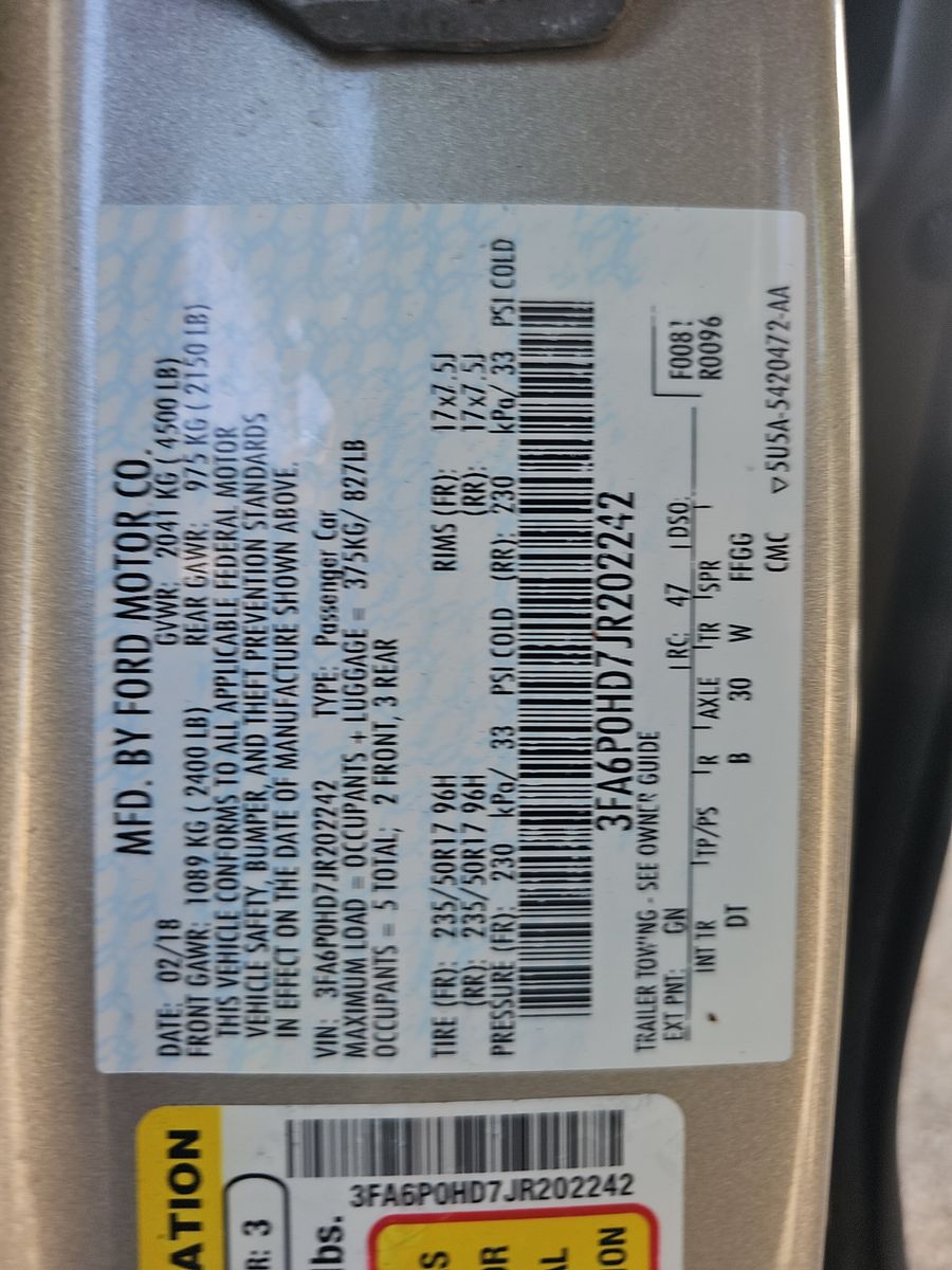 2018 Ford Fusion SE FWD