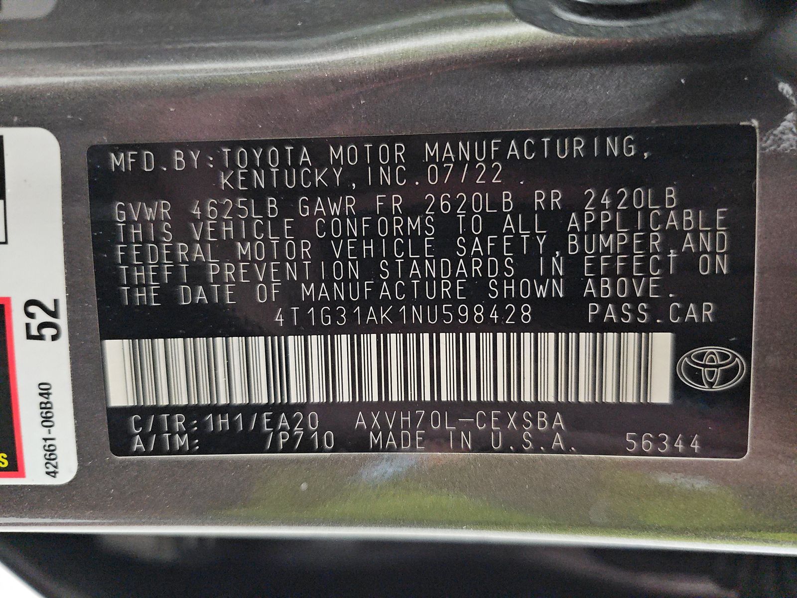 2022 Toyota Camry Hybrid SE FWD