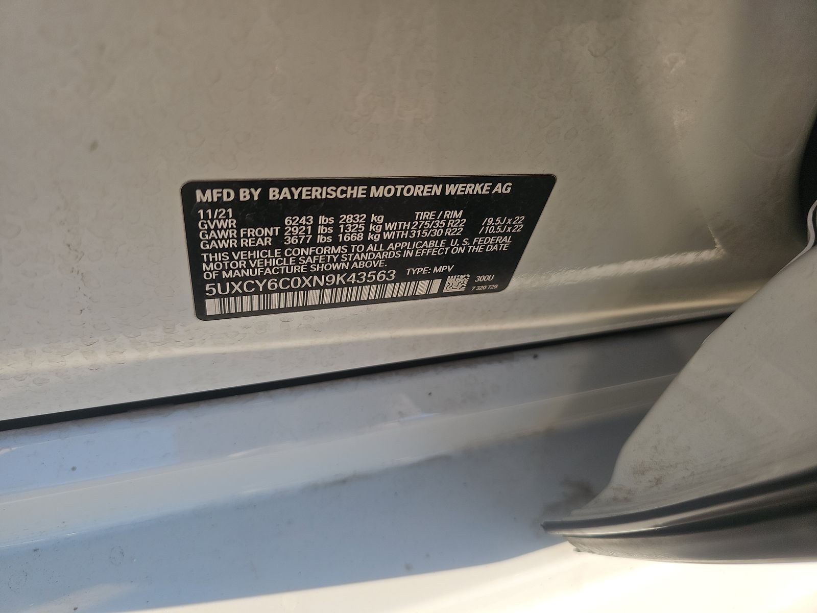 2022 BMW X6 xDrive40i AWD