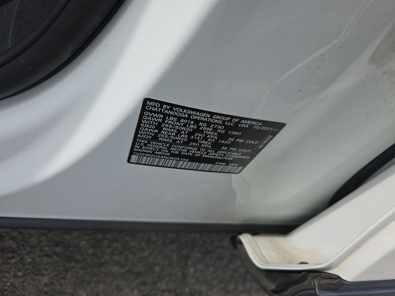 2022 Volkswagen Atlas 3.6L SE AWD