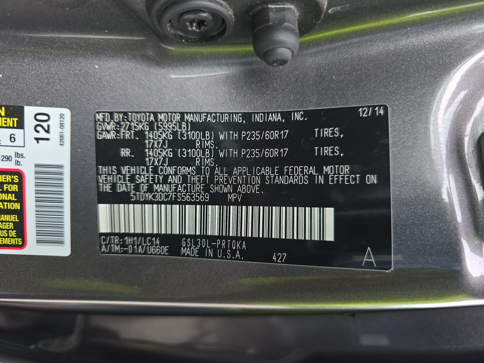 2015 Toyota Sienna XLE FWD