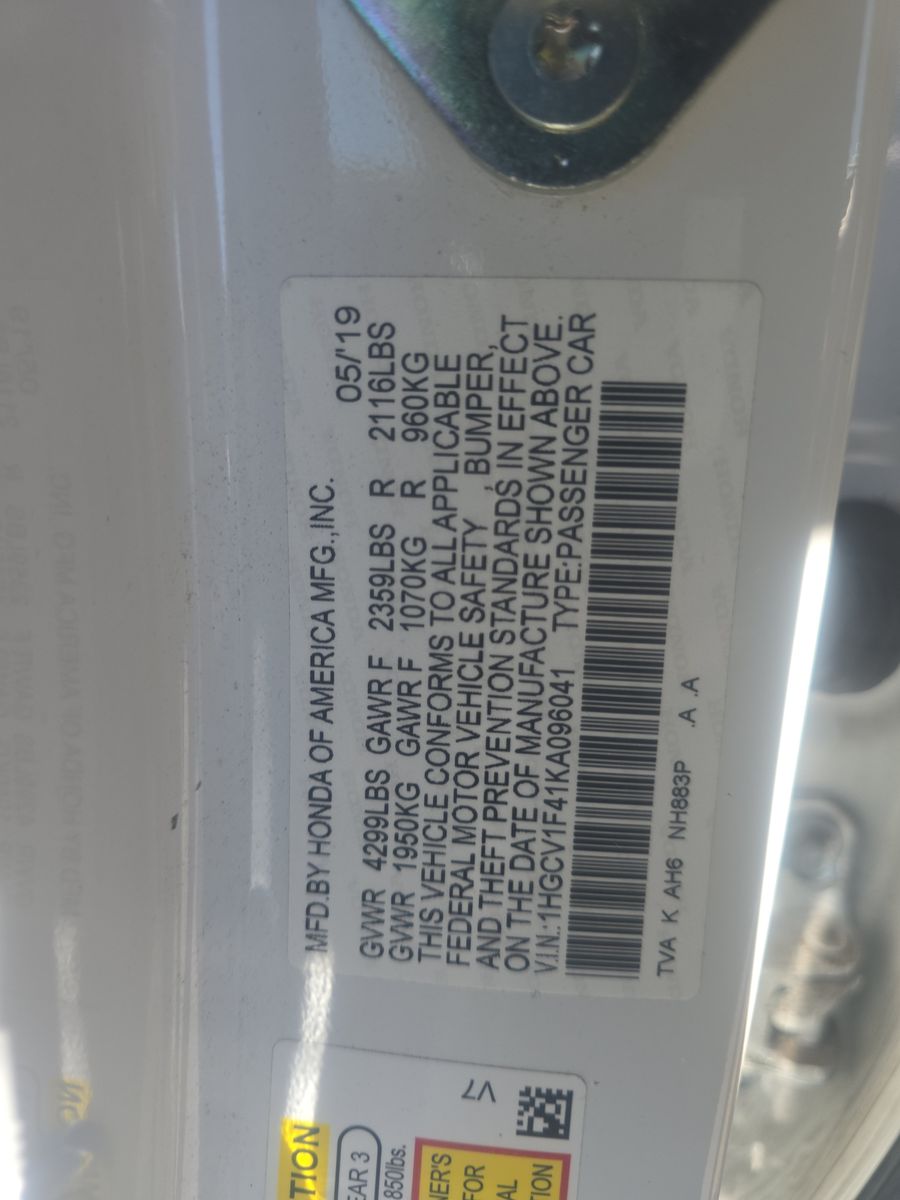 2019 Honda Accord EX FWD