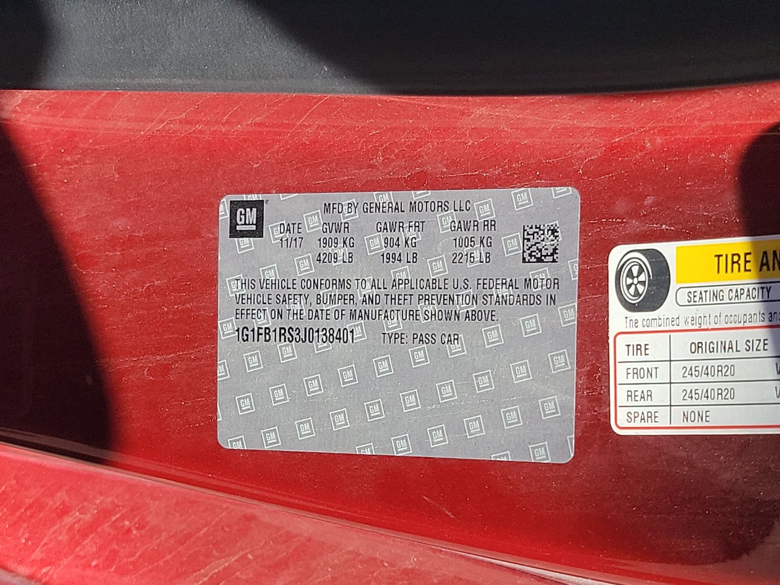 2018 Chevrolet Camaro 1LT RWD