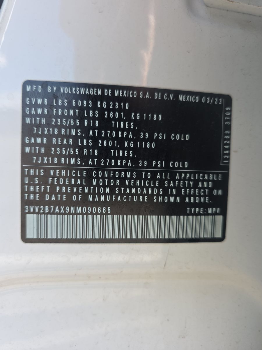 2022 Volkswagen Tiguan 2.0T SE AWD